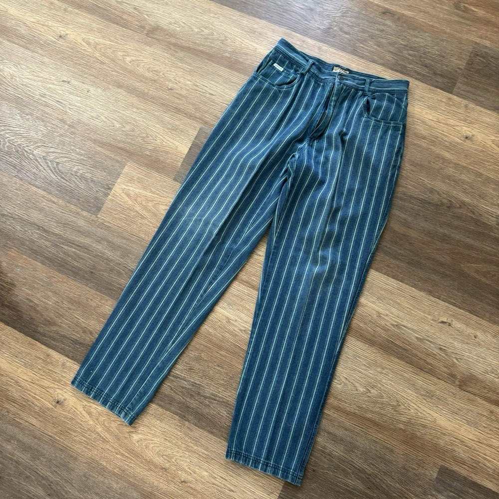 VTG Zeppelin Striped Jeans Size 33L Multicolor Disco Style Trendy Cotton‎